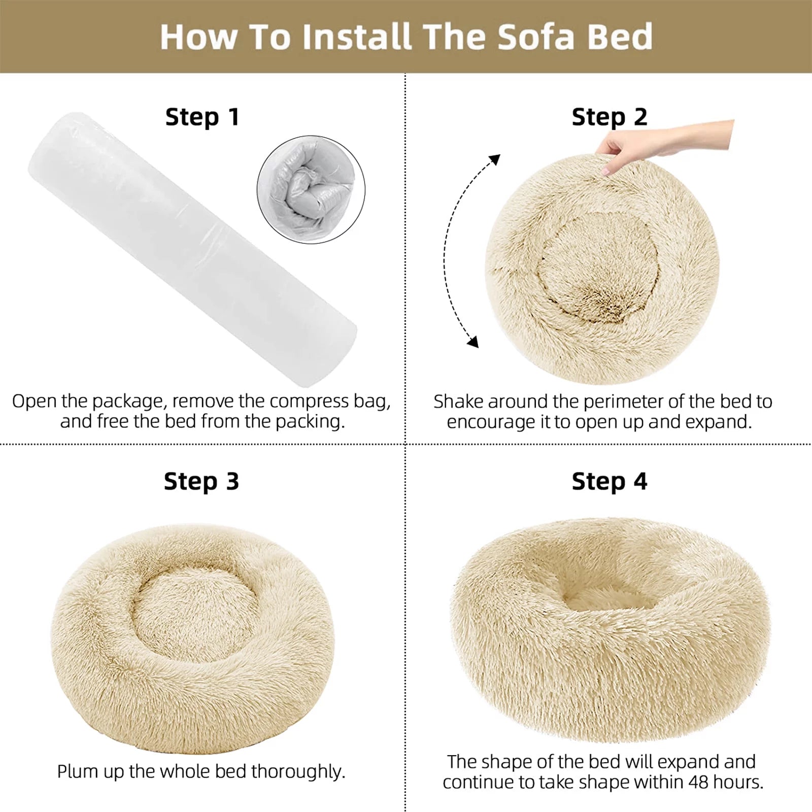 Calming Donut Dog Bed Anti-Anxiety